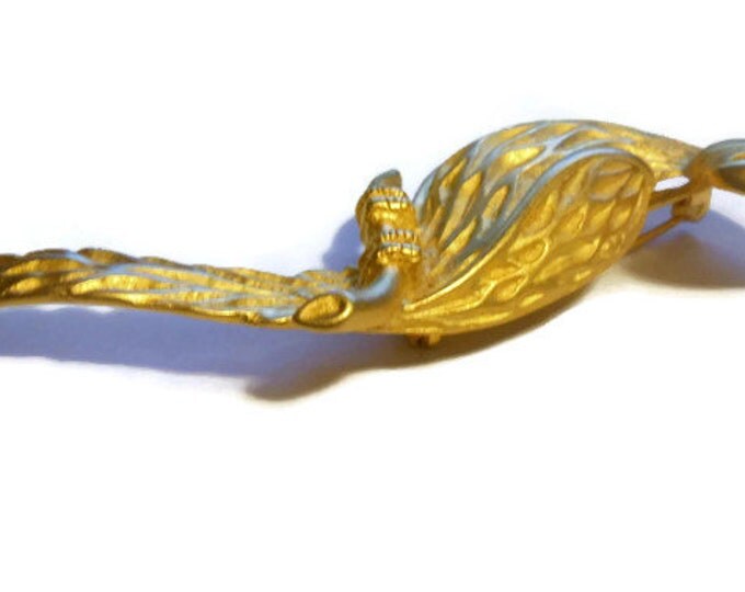 SALE Large JJ parrot brooch in matte and satin gold finish Jonette Jewelry