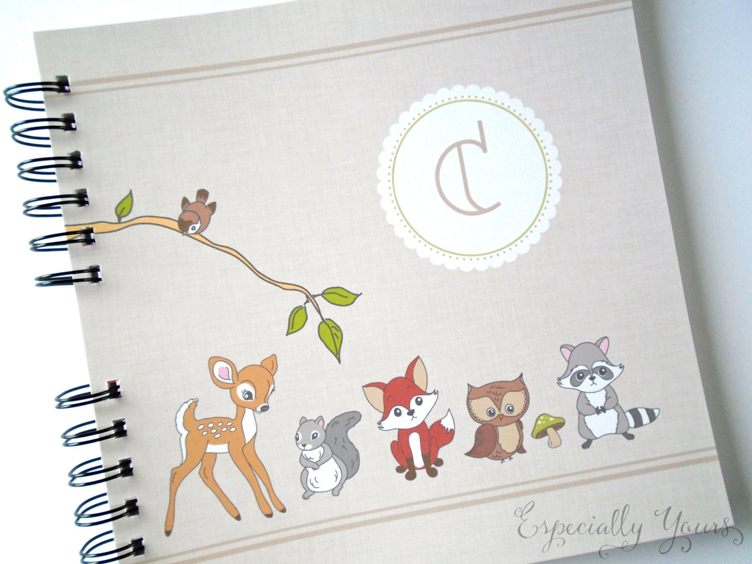 Baby Book Baby Memory Album Woodland Animals Personalized