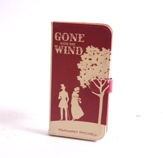 Book phone /iPhone flip Wallet case- Gone with the Wind for iPhone 6, 6 plus, 5, 5s, 5c, iPhone 4, 4s- Samsung Galaxy S6 S5 S4 S3, Note 3, 4