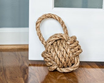 Lightweight Door Stop / Rope Knot with Handle / cotton or manila