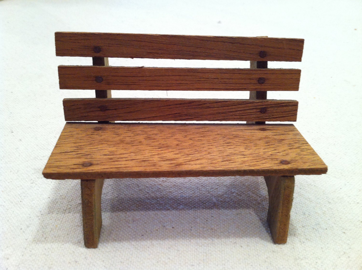 Vintage Dollhouse Furniture Park Bench Frenchy Green Haute Juice