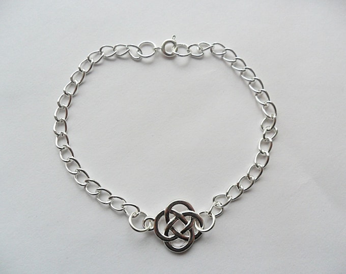 Celtic knot bracelet ,silver tone, celtic knot charm bracelet