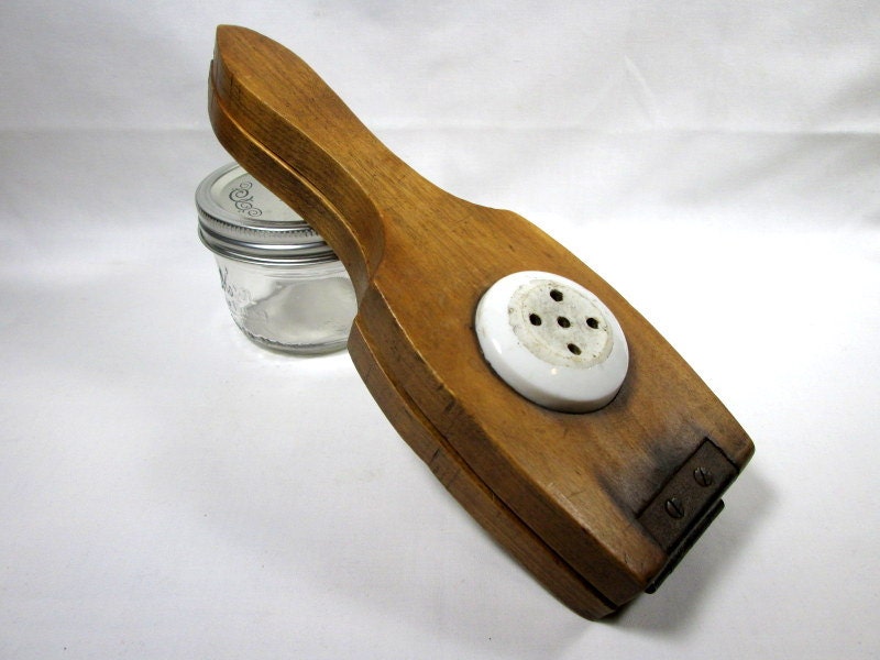 Antique Vintage Lemon Press Squeezer Primitive Wood