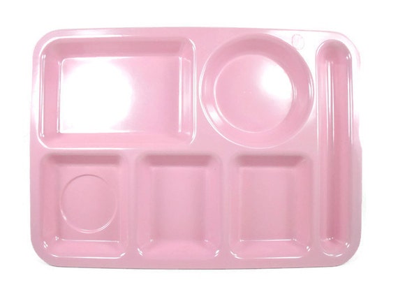 Vintage Pink Cafeteria Tray Mid Century Modern Retro