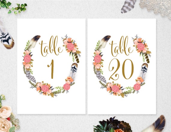 table numbers 1 20 instant download printable 5x7