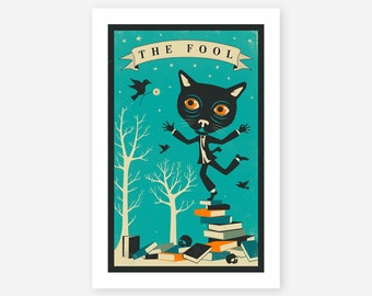 TAROT CARD CAT (Giclée Fine Art Print, Photo Print or Poster Print) The Fool