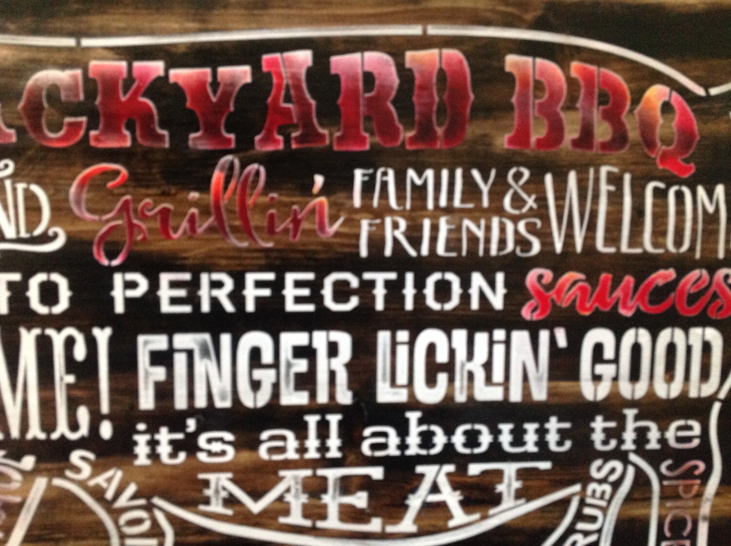 Backyard BBQ primitive wood sign patio father’s day