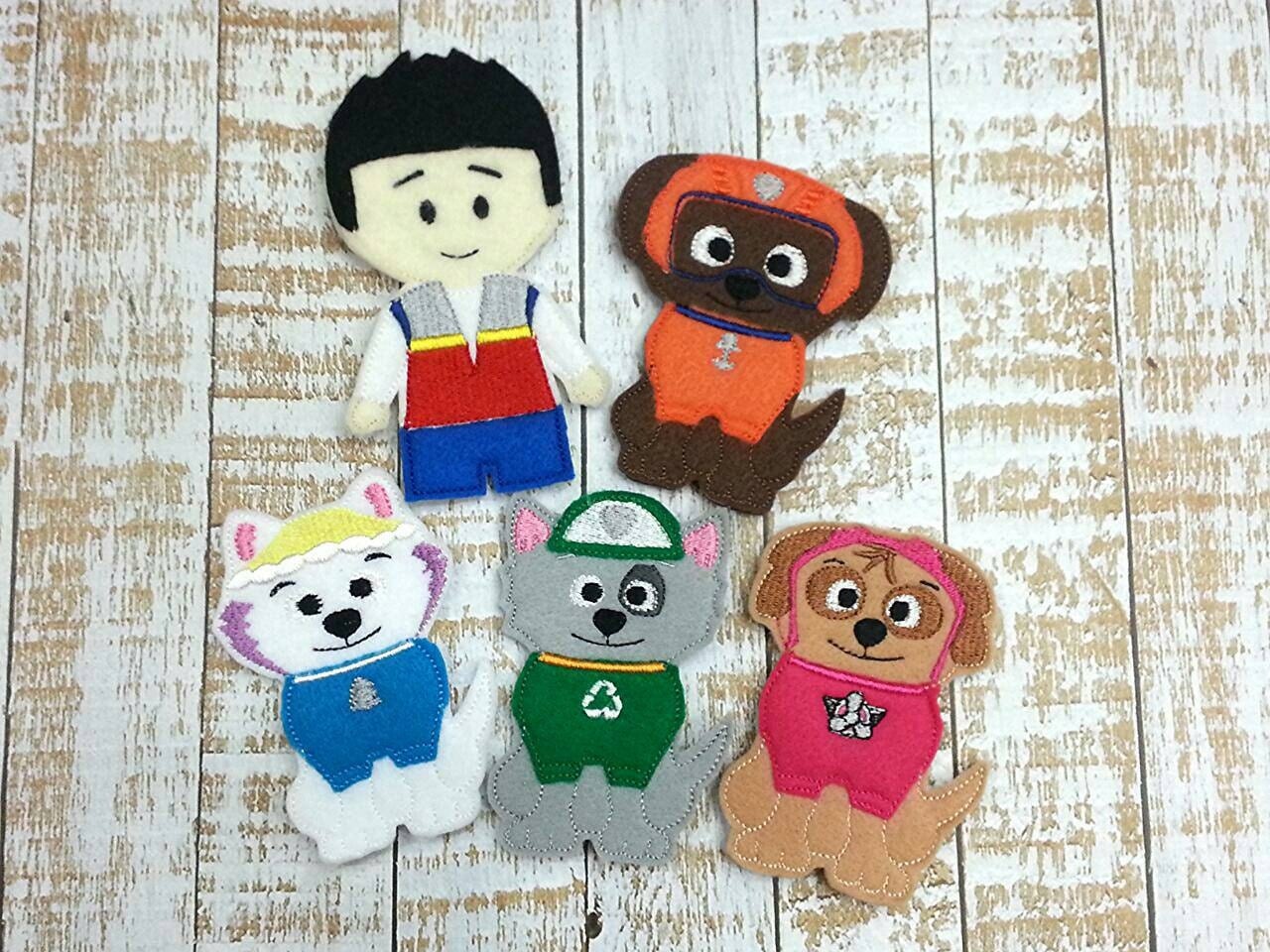 Paw Patrol inspired finger puppets felt toys quiet play