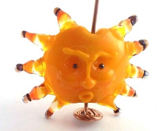 SRA artist Lampwork sun pendant glass - S561
