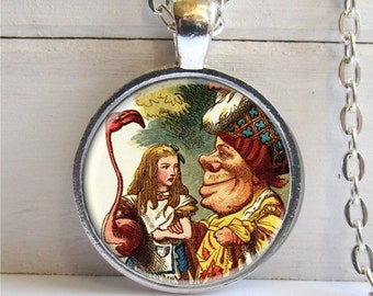 Alice In Wonderland Pendant - Vintage Alice Art Necklace