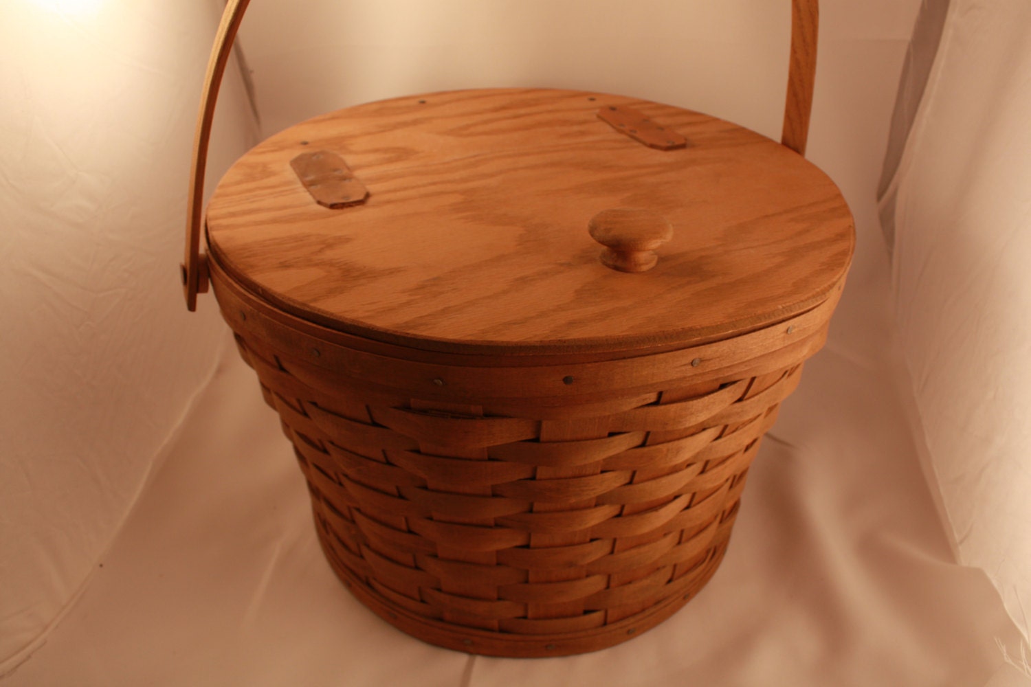 Longaberger Sewing Basket Stand Wicker Storage by VintagebyViola