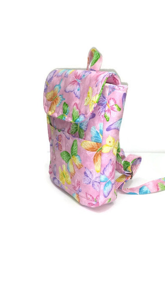 Butterfly Pink Backpack Girls Backpack by JustBeautiful161 on Etsy