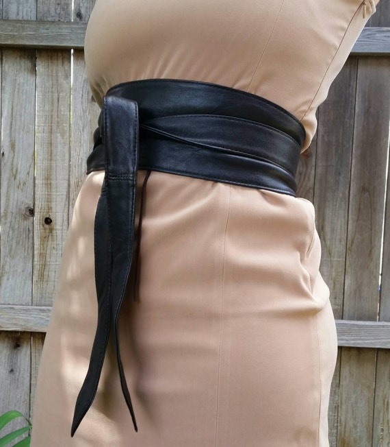 Black Tunic Dress with Raw Edge and Rope Tie Waist