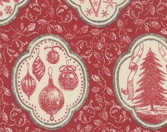 JOYEUX NOEL ROUGE - 1/2 Yard - by French General for Moda - 13710-11