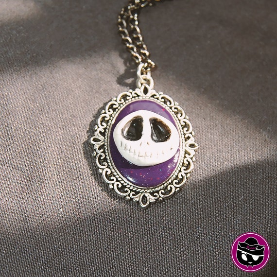 Jack Skellington Polymer Clay Cameo Necklace Halloween by Skullaby