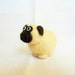 Needle Felted Pug -  miniature pug dog figure - 100% merino wool - wool felt dog - needle felted animal - felt dog - minature pug