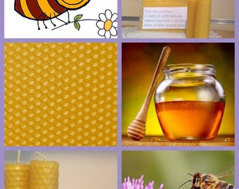 Beeswax Candle making kit - inc 2 sheets of bees wax, wick and instructions- ideal for children