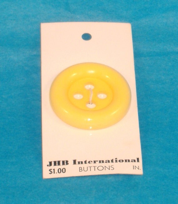 Vintage JHB International Buttons Big Yellow by debbisvintage