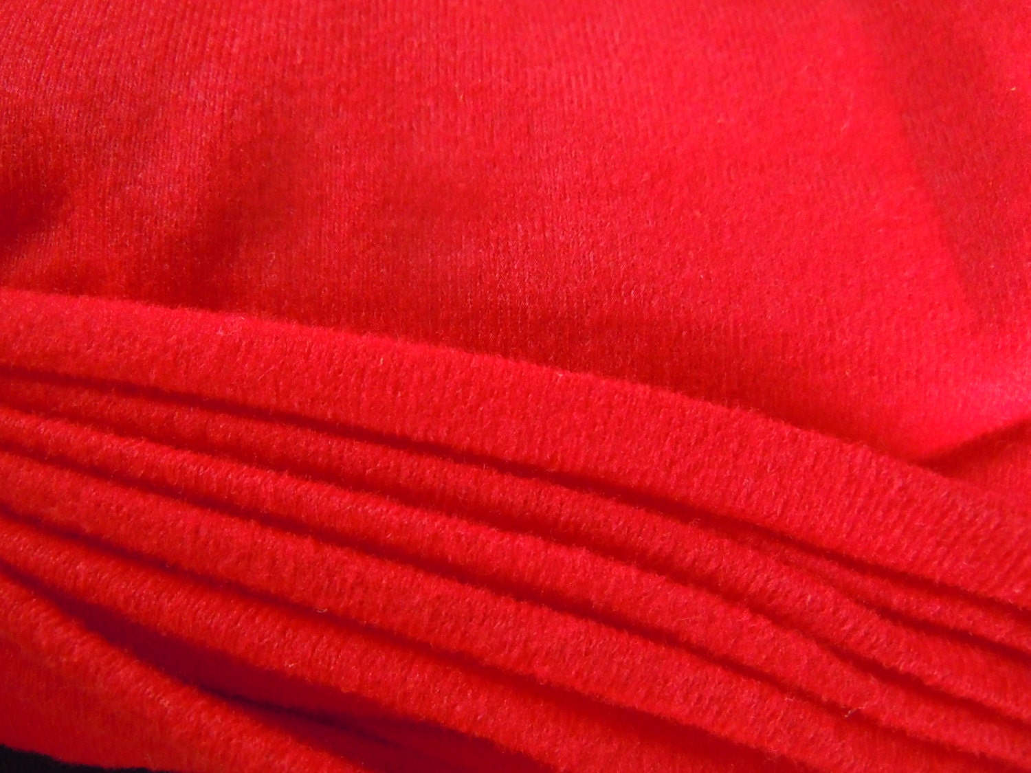 Red Vintage Brushed Nylon Fabric Solid Red Nylon by ReTHINKinIt