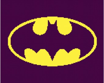 WRITTEN NO GRAPH-Batman Afghan Pattern