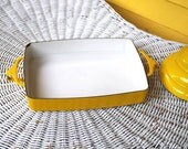 Vintage Dansk Kobenstyle Bright Yellow Enamel Baking Pan