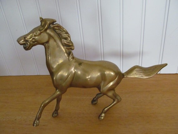 Vintage Solid Brass Horse Figurine