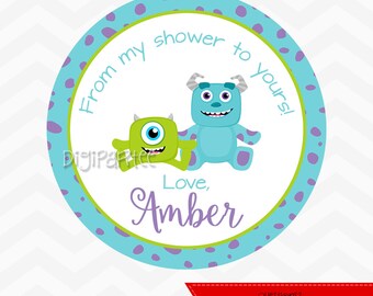 Monsters Inc Baby Shower Favor Tags