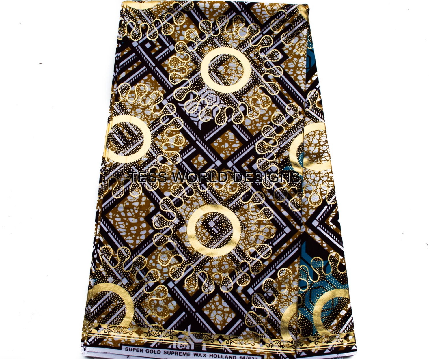 Metallic Gold African Wedding Attire Fabric by the yard/