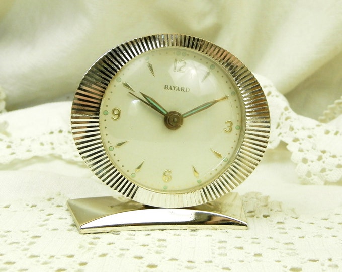 Working Vintage Mid Century Bayard French Mechanical Alarm Clock / French Country Decor / French/ Wind-up Clock/ Retro Vintage Home Interior