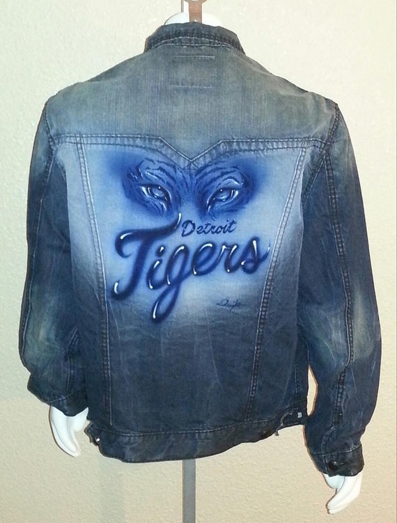 airbrush jean jacket free hand by HIPHOPTEES on Etsy