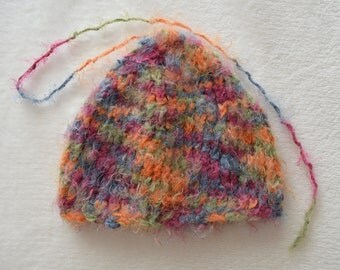 Pastel Multicoloured Fluffy Pixie / Elven Baby Beanie