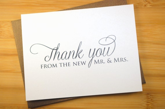 Thank you from the new Mr. & Mrs. / Wedding Thank you Card