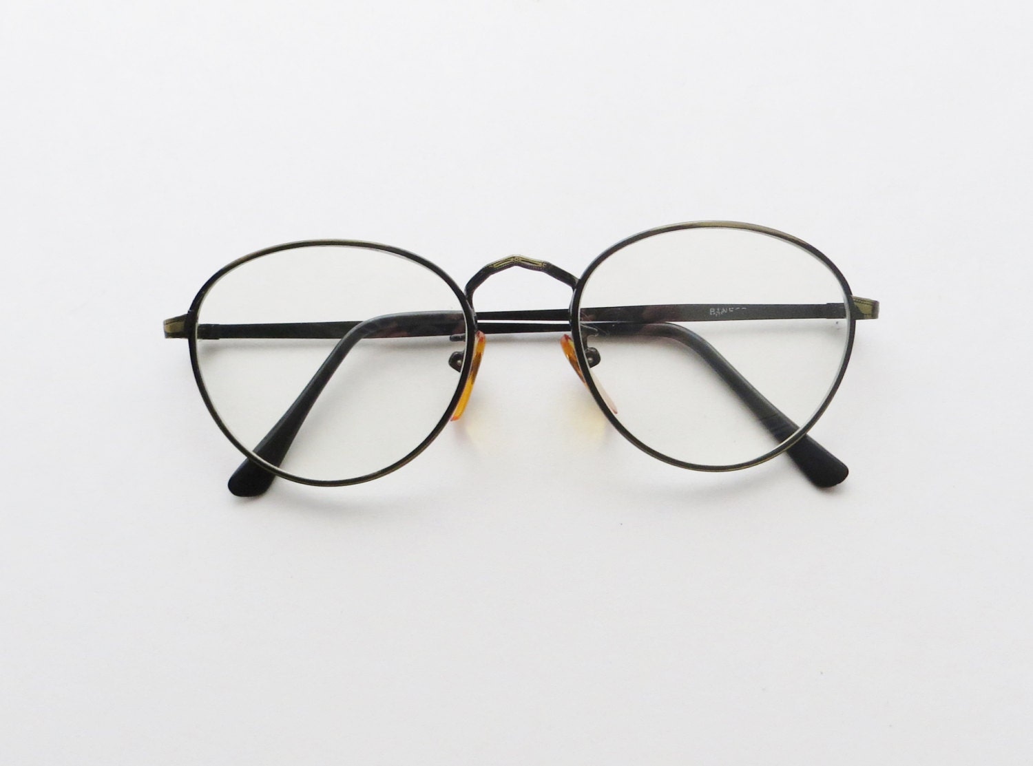 90's Wire Rim Glasses Antique Brass Tone Vintage Round