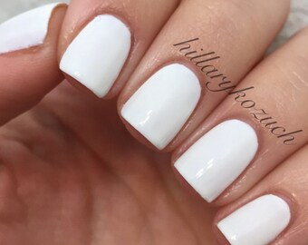 White Nail Polish - Cream, Vegan Nail Polish - Best White Nail Polish - Alwhite, Alwhite, Alwhite - Nail Art - Opaque White nail lacquer