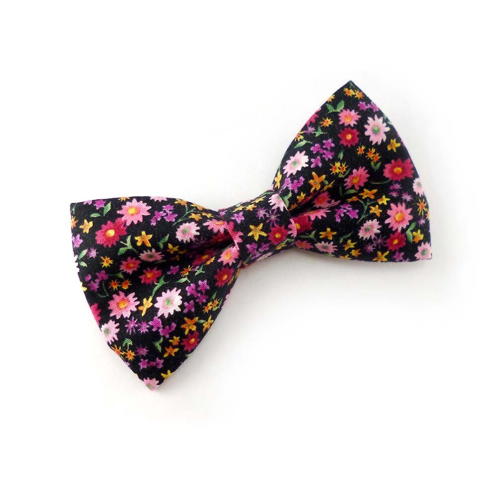 floral bow tie black