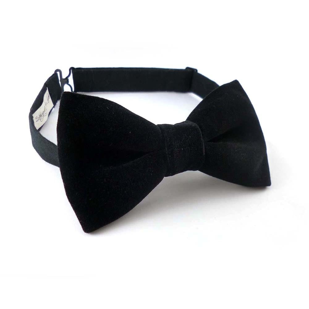 Mens Bow Tie Black Velvet Pre Tied Bow Tie Velvet Bow Tie