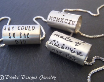 sterling silver custom hand stamped inspirational necklace personalized gifts for women custom necklace motivational jewelry