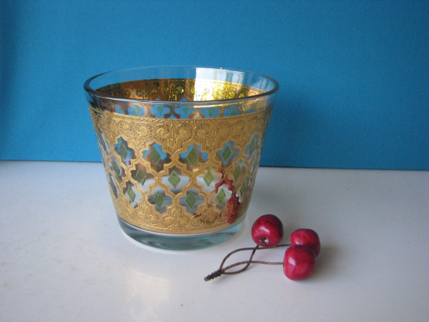 Culver Valencia Ice Bucket Mid Century Barware Cocktail Green