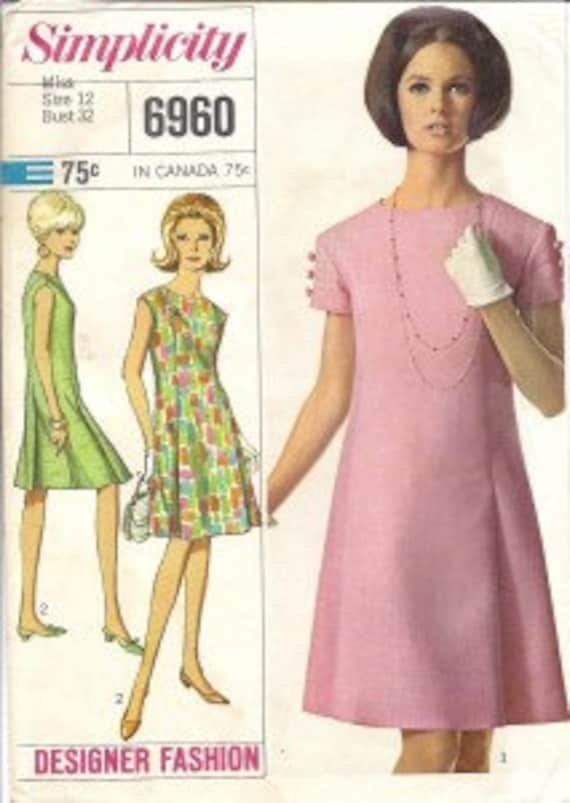 Vintage Simplicity 6960 Dress Pattern by EleanorsCollectibles