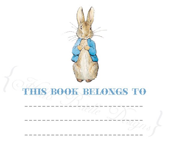 Peter Rabbit Baby Boy Printable Book Plates Instant Digital