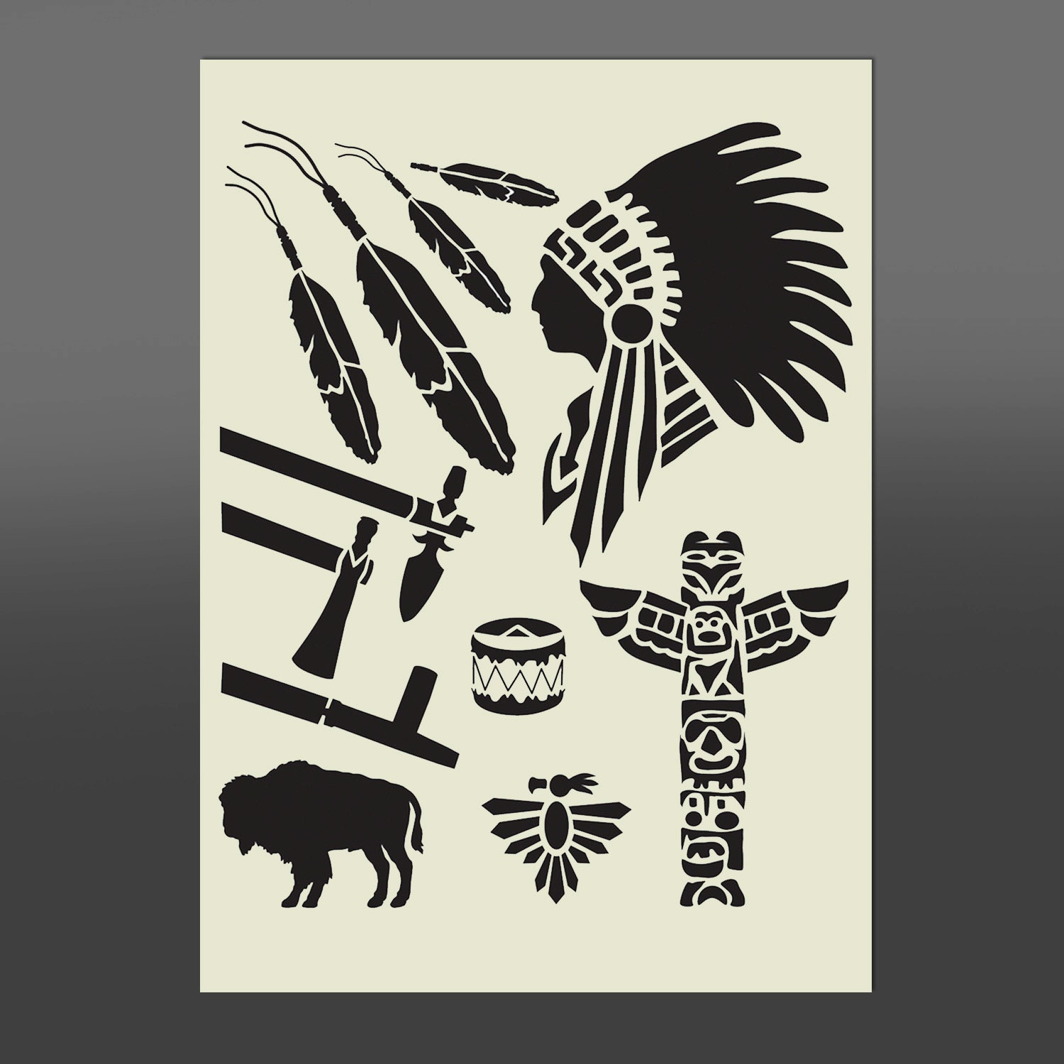 Native American Mixed Stencil Various Sizes Made From High 7941