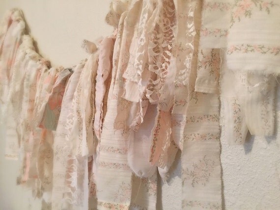 shabby chic fabric and lace garland for party shabby chic fabric and lace garland for party