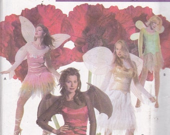 Simplicity 4902 Costume Pattern Womens Fairy, Butterfly, Dragonfly or Bat Costume - Size 6,8,10,12 UNCUT