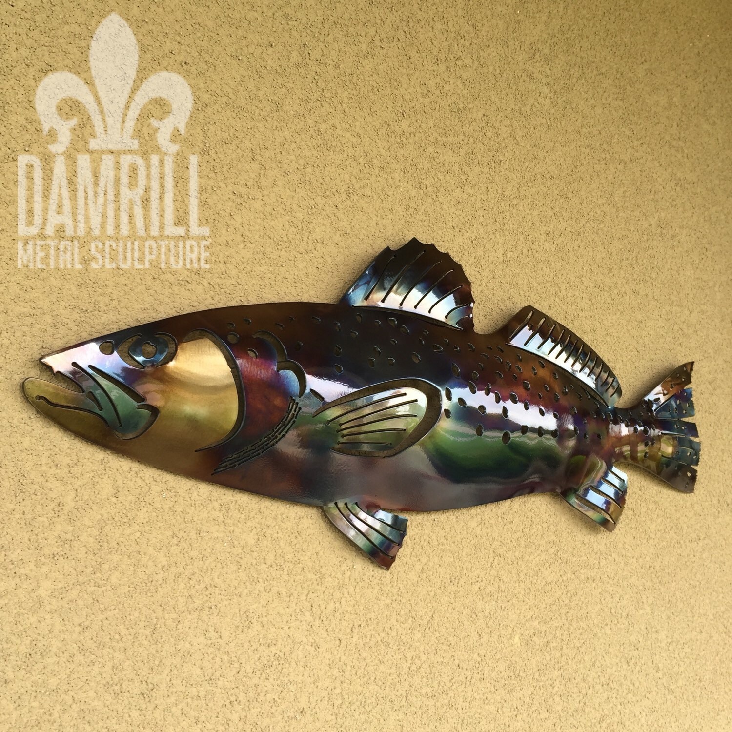 Speckled Trout Wall Art Metal fish by DamrillMetalArt on Etsy