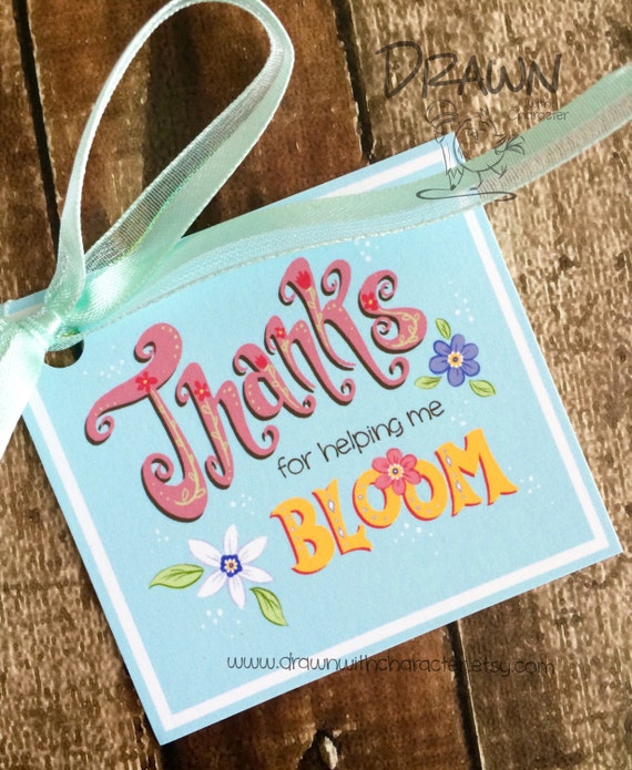 Thanks for Helping me BLOOM Printable Square Tag Teacher