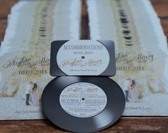 Vinyl Record Wedding invites for music lovers | Custom Invitations Handmade in Canada by ---- www.empireinvites.ca ---