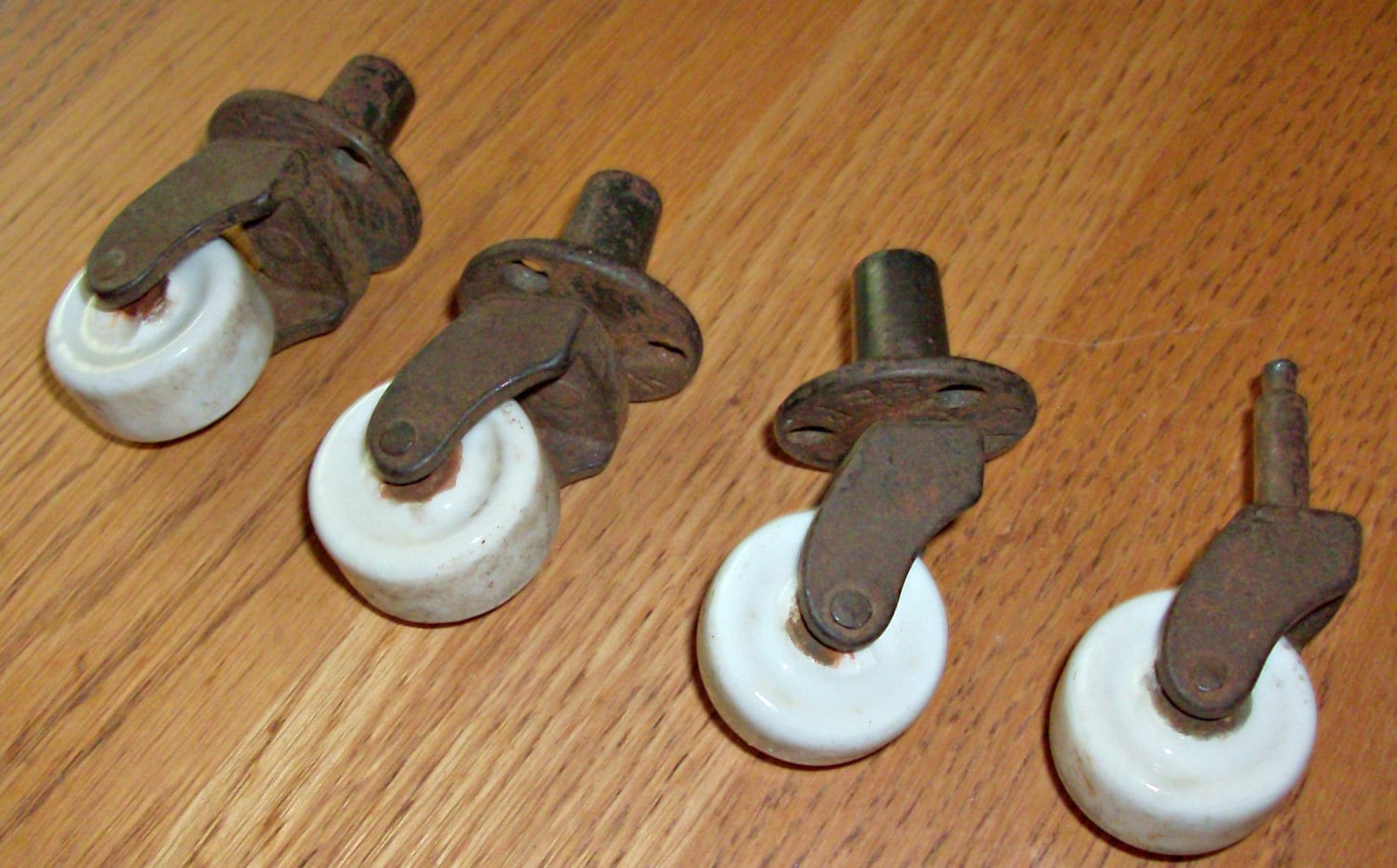 Vintage Set of 4 Ceramic Caster Furniture Wheels Haute Juice