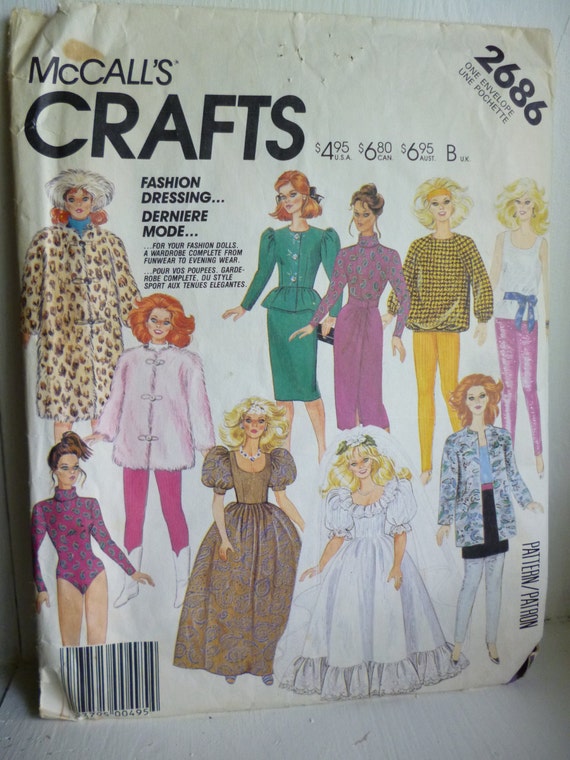 | Jungleland Vintage on Etsy McCalls 2686 11.5 inch Barbie Maxie Fashion Dolls Wardrobe Vintage Sewing Pattern Cut Complete | Jungleland Vintage on Etsy
