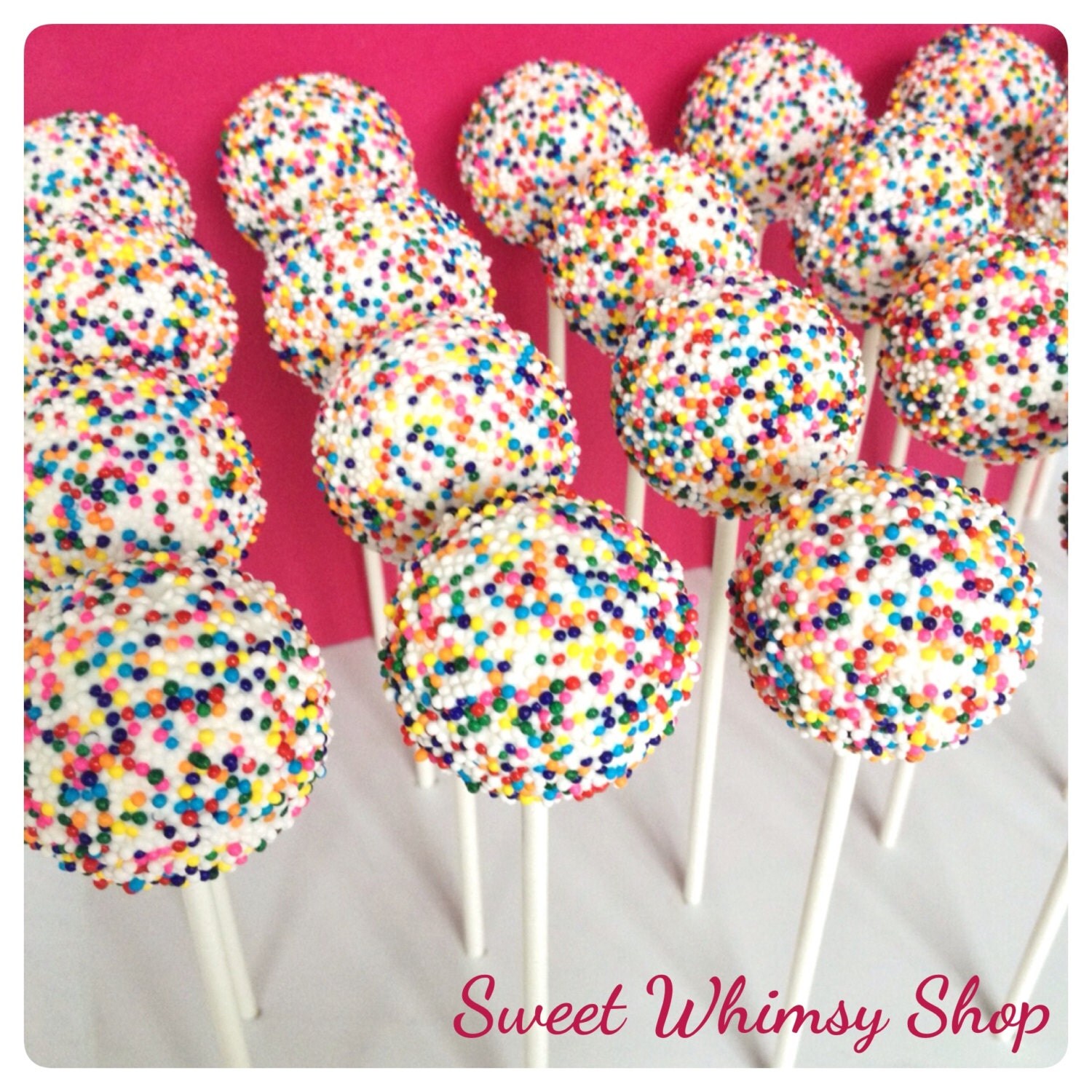 12 Rainbow Nonpareil Sprinkle Pops for Candy Land Crush