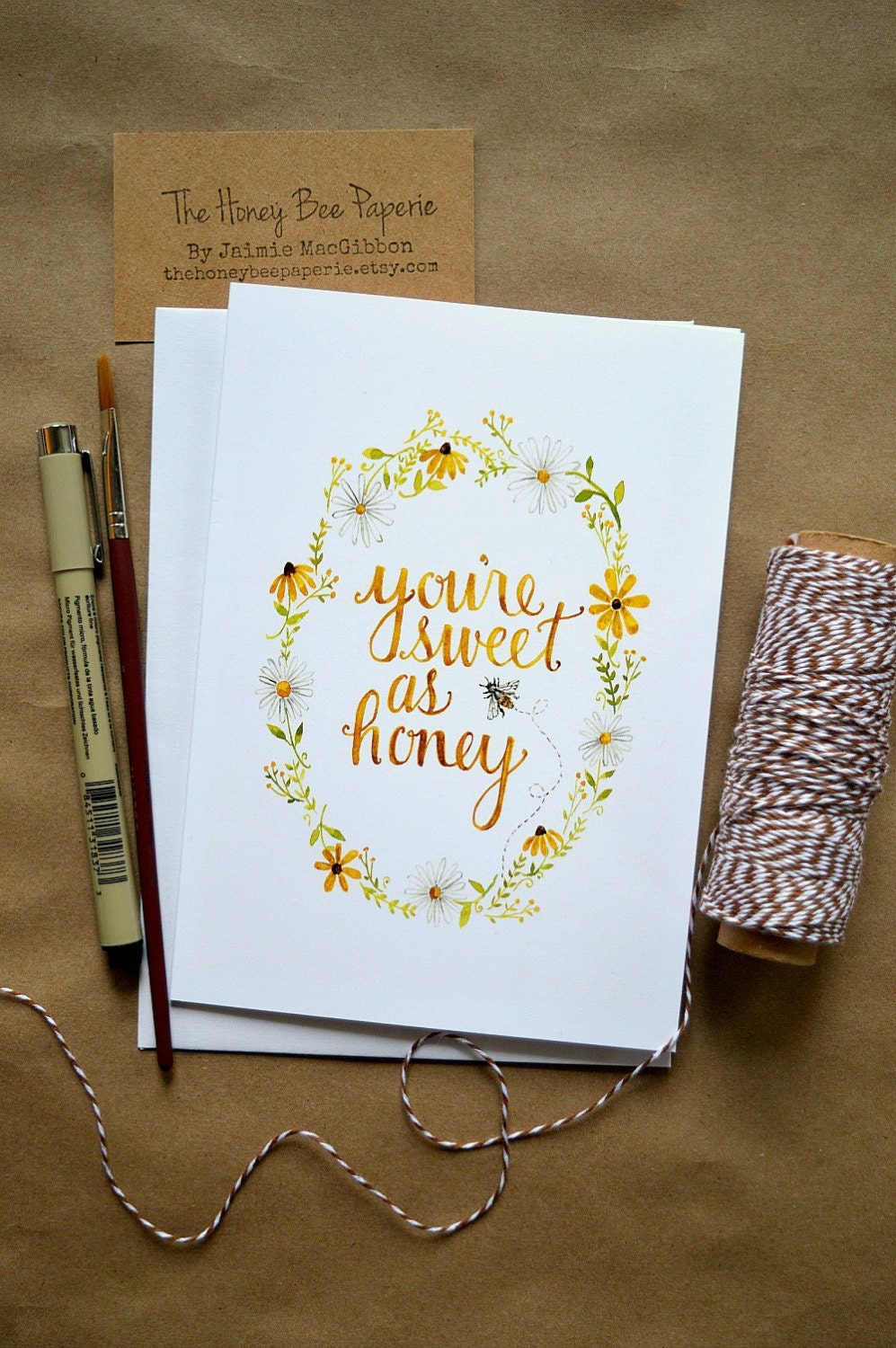 Watercolor Note Card/ Just Because Card/ Friendship Card/ Love